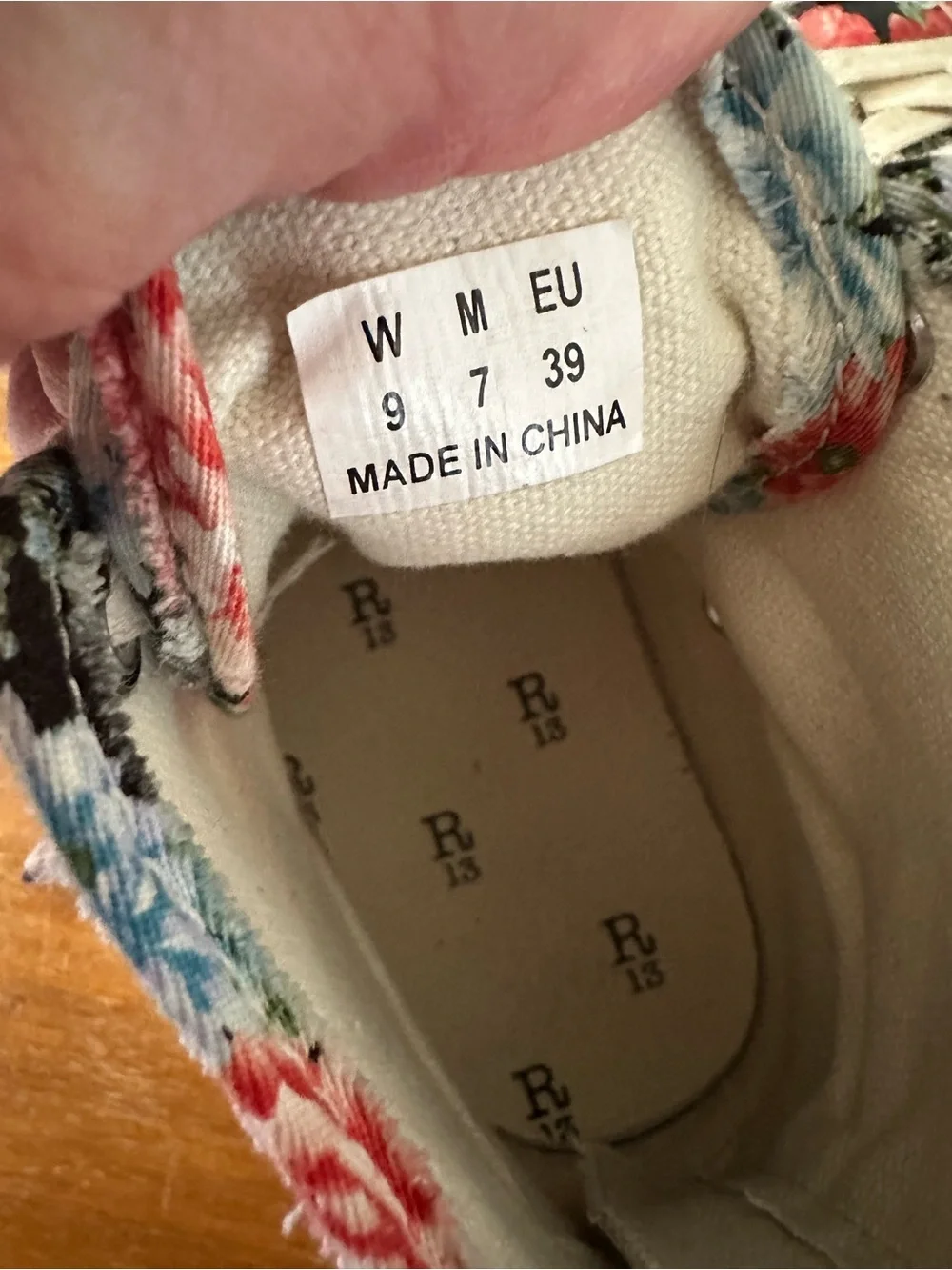 R13 Floral Canvas High-Top Platform Sneakers Nordstrom Exclusive ladies size‎ 9